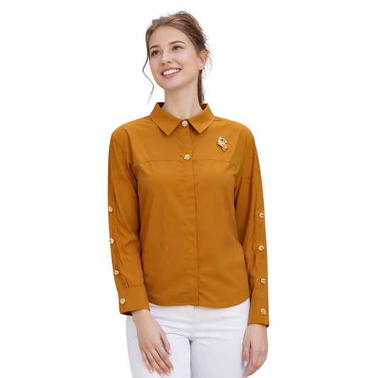 Blusa elegante con botones joya de Aspik