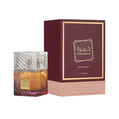 Khamrah Dukhan de Lattafa – frasco del perfume