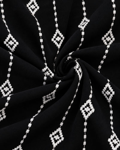 Blusa Bordada Geométrica Negro – detalle de tela