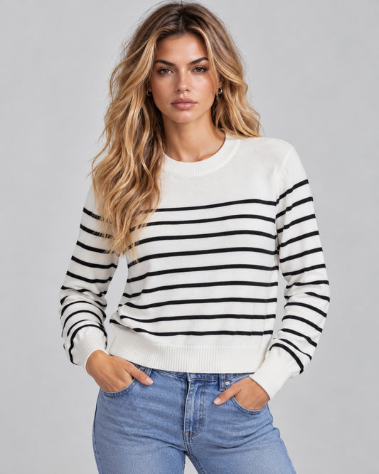 Suéter Rayas Marinero Blanco – frente
