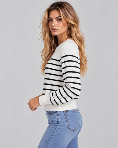 Suéter Rayas Marinero Blanco – lateral