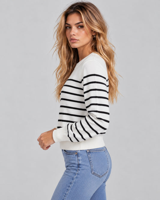 Suéter Rayas Marinero Blanco – lateral