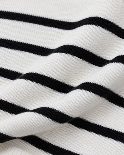 Suéter Rayas Marinero Blanco – detalle de tela