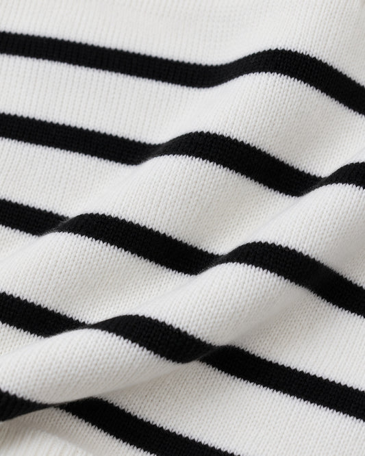 Suéter Rayas Marinero Blanco – detalle de tela