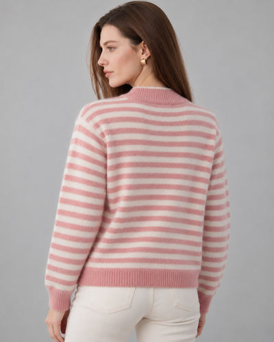 Suéter Rayas Afelpado Rosa – espalda
