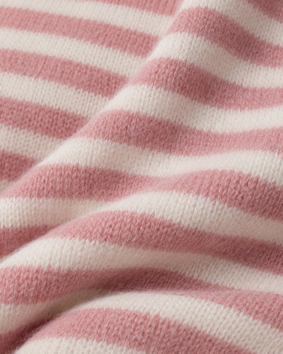 Suéter Rayas Afelpado Rosa – detalle de tela