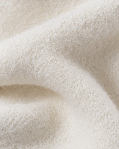 Cárdigan Cuello Peluche Blanco – detalle de la tela
