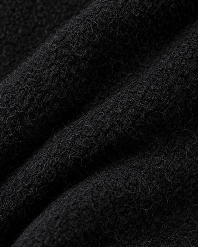 Cárdigan Cuello Peluche Negro – detalle de la tela