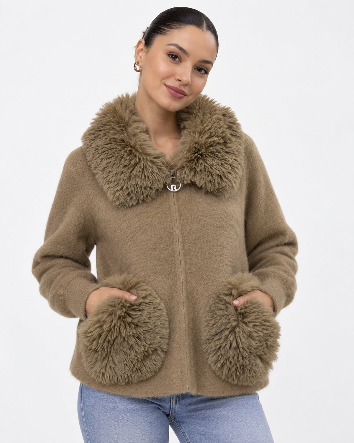 Cárdigan Cuello Peluche