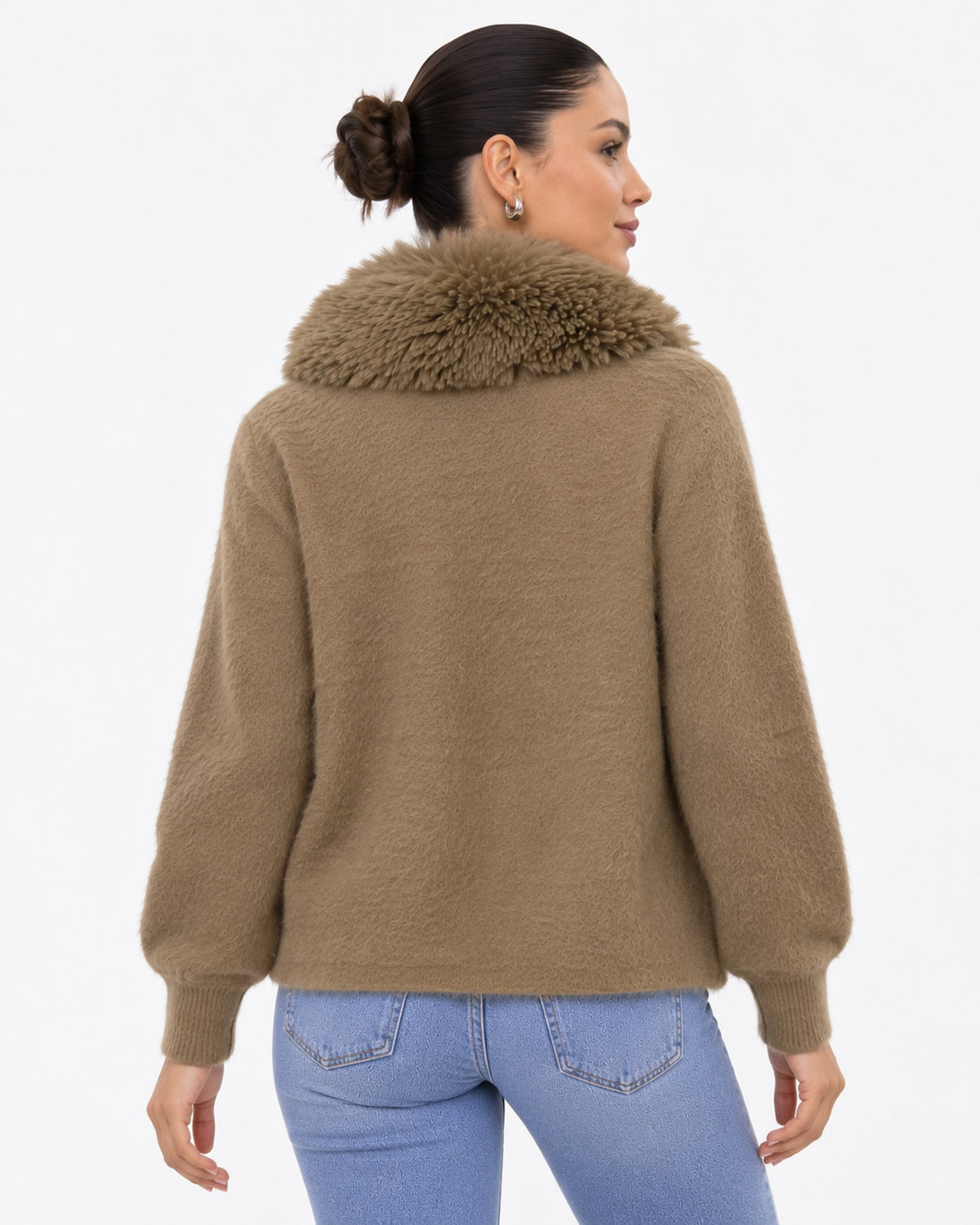 Cárdigan Cuello Peluche