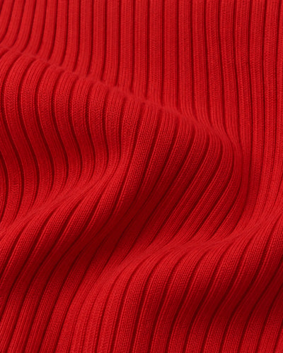 Cárdigan Cierre Doble Raya Rojo – detalle de tela