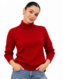 Suéter Cuello Alto Básico Rojo – frente