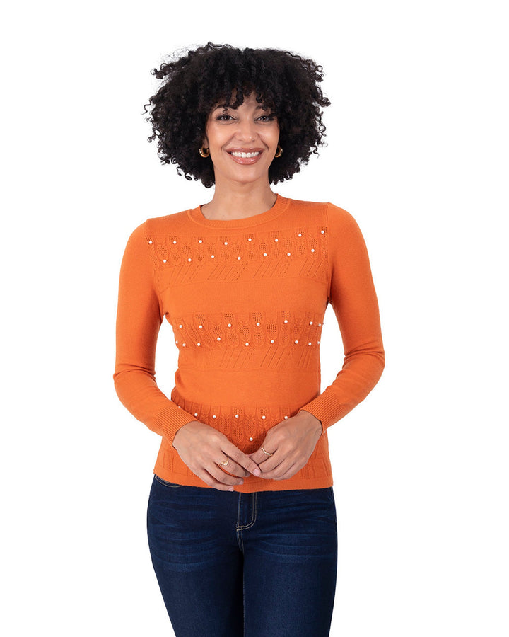 Suéter Elegante con Detalles Shedrón – de frente