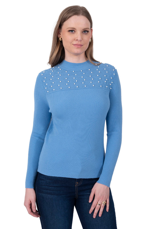 Suéter Perlas Elegante Azul