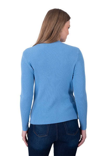 Suéter Perlas Elegante Azul – de espalda