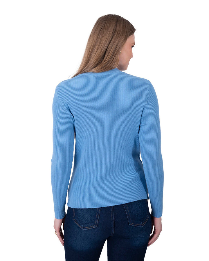 Suéter Perlas Elegante Azul – de espalda