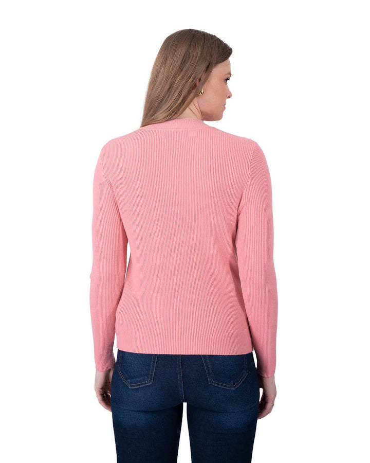 Suéter Perlas Elegante Rosa – de espalda