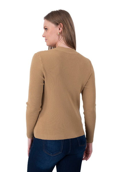 Suéter Perlas Elegante Khaki – de espalda