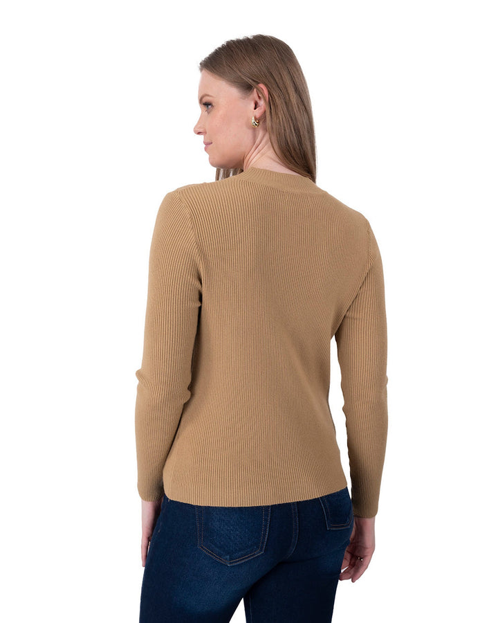 Suéter Perlas Elegante Khaki – de espalda