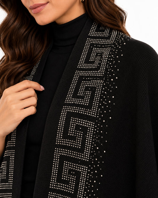 Capa Greca Pedrería Negro – detalle de la greca