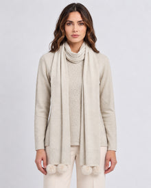 Cárdigan Estola Pompones Beige – frente