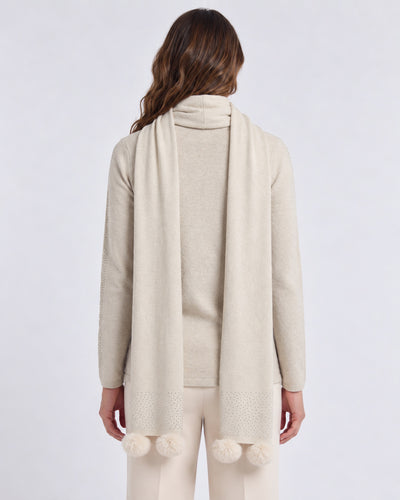 Cárdigan Estola Pompones Beige – espalda