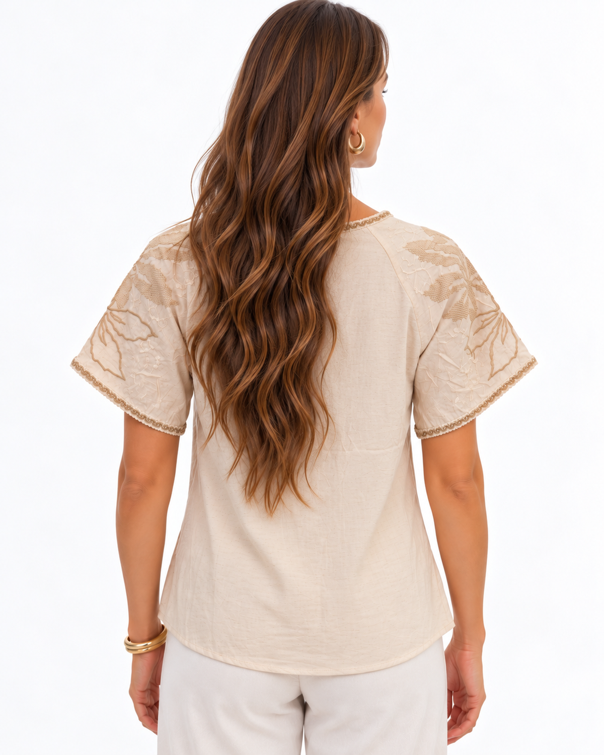 Blusa Bordada Borlas