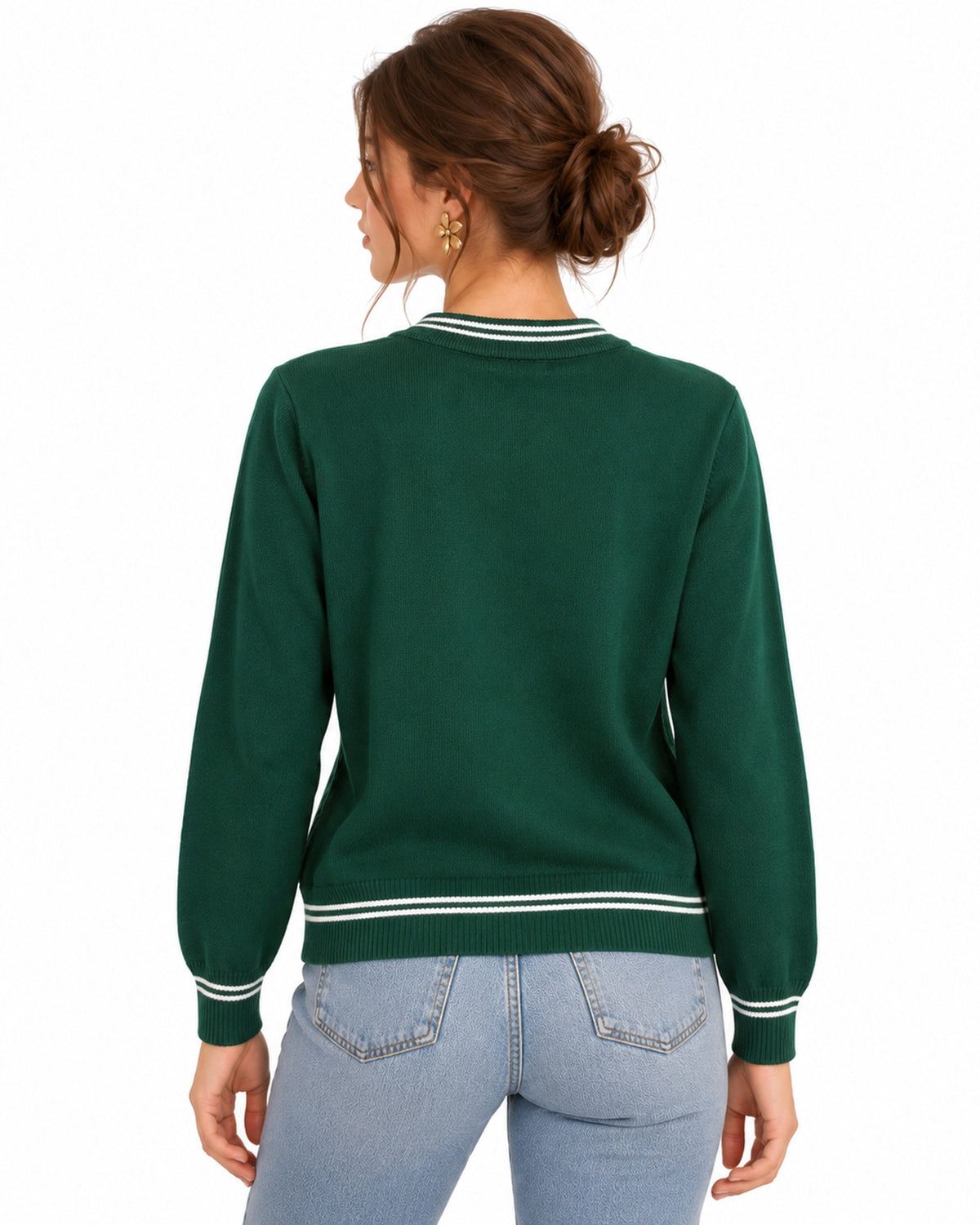 Cárdigan Bomber Ribete Contraste