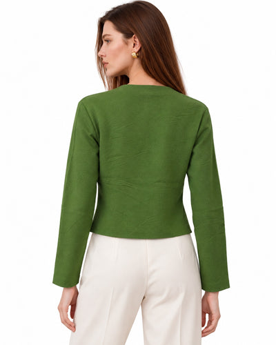 Cárdigan Botones Joya Verde – espalda