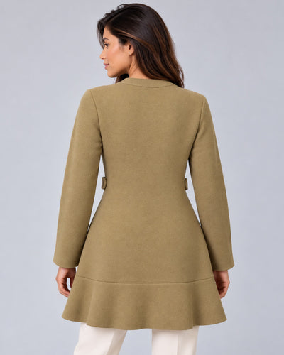 Cárdigan Largo Botones Dorados Khaki – espalda