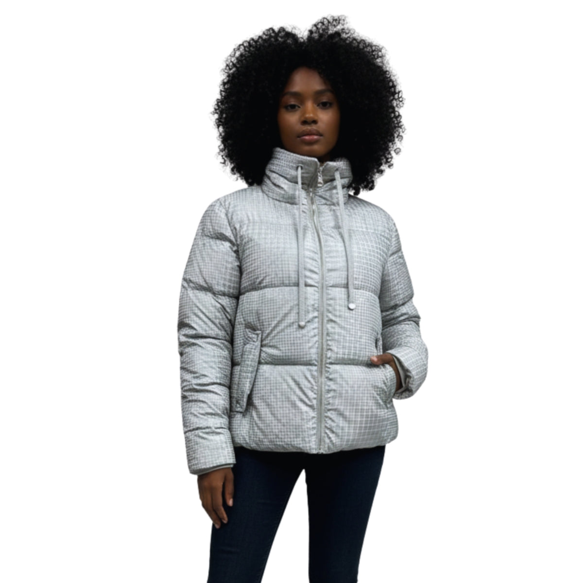 Chamarra Urbana Acolchada Gris – de frente