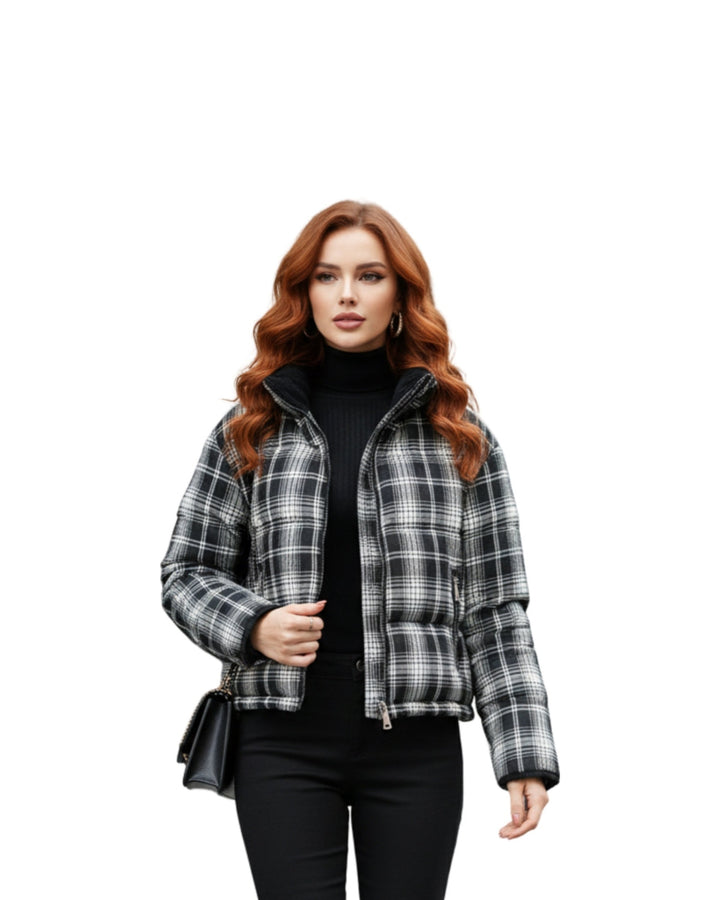 Chamarra Acolchada Corta Negro – de frente