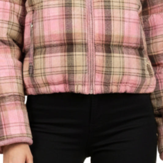Chamarra acolchada corta estilo urbana Rosa