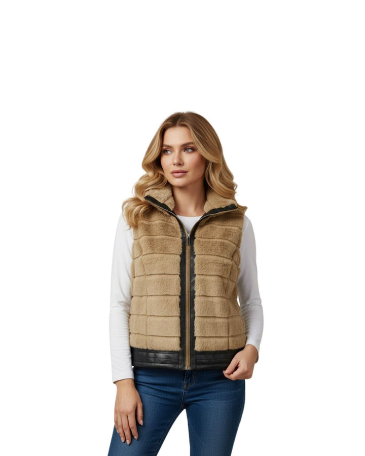 Chaleco Afelpado Premium Camel – de frente