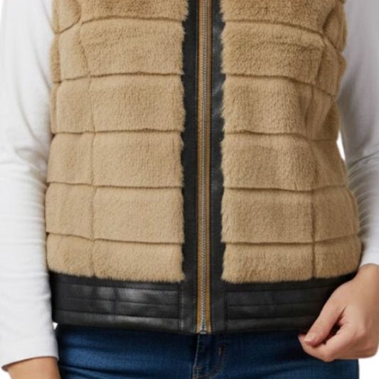 Chaleco afelpado premium Camel