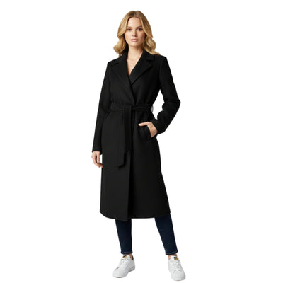 Abrigo Midi Elegante Negro – de cuerpo completo