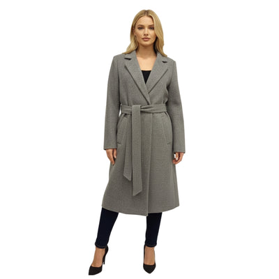 Abrigo Midi Elegante Gris – de cuerpo completo