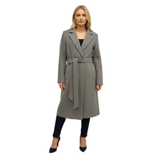 Abrigo Midi Elegante Gris