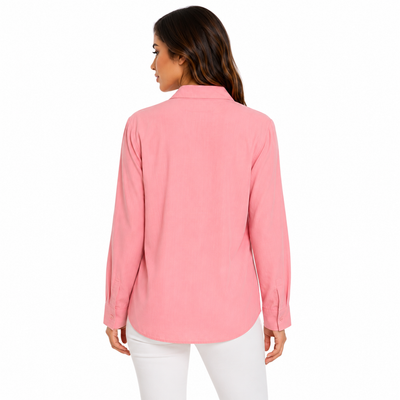 Camisa Bordado Floral Rosa – de espalda