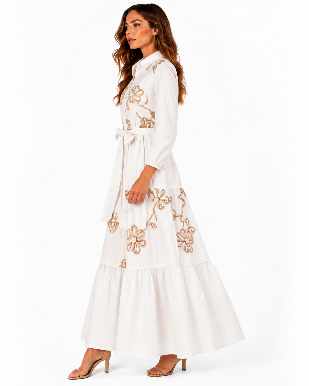 Maxivestido Camisero Bordado