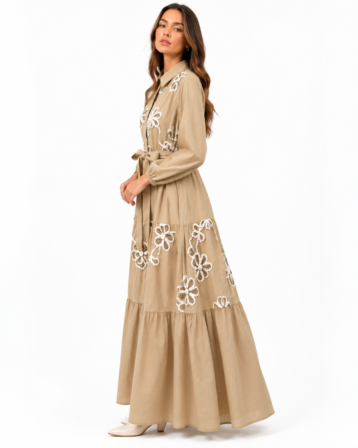 Maxivestido Camisero Bordado