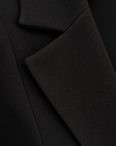 Saco Blazer Manga Fruncida Negro – detalle de la tela