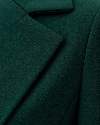 Saco Blazer Manga Fruncida Verde – detalle de la tela