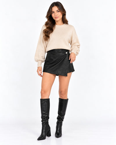 Short Falda Cruzado Negro – frente