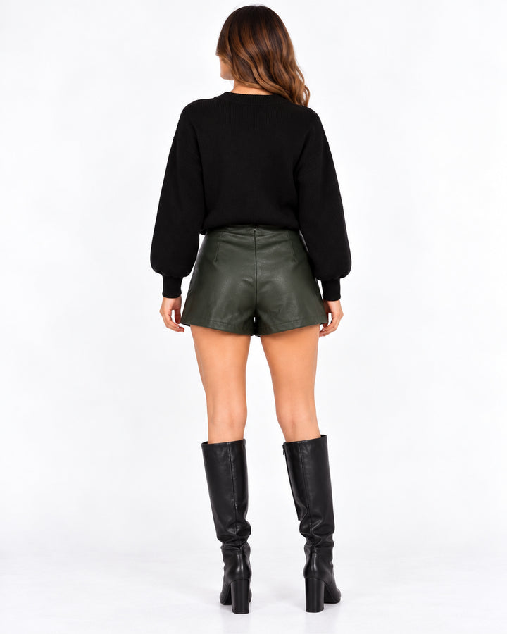 Short Falda Cruzado Olivo – espalda