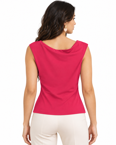 Blusa Drapeada Argolla Dorada Magenta – espalda