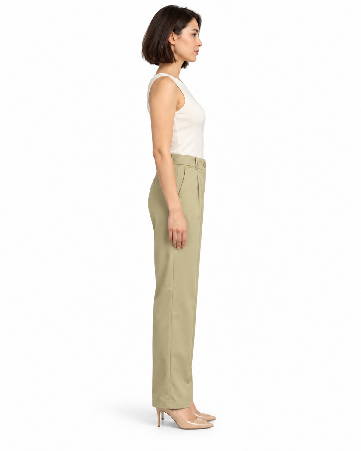 Pantalón Pinzas Botón Dorado