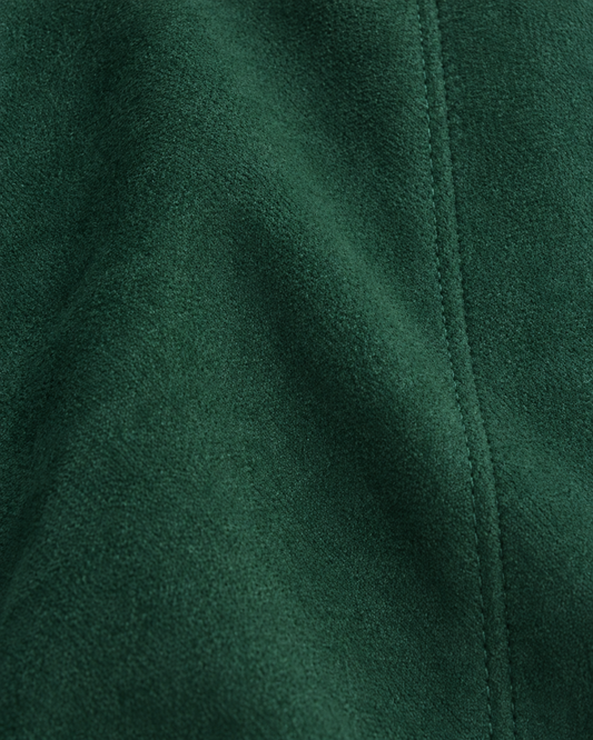 Falda Midi Hebilla Dorada Verde – detalle de tela