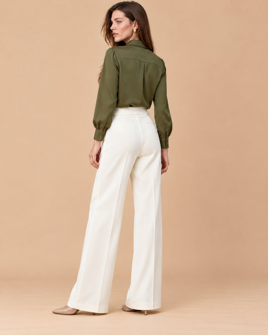Pantalón Marinero Botón Dorado Hueso – espalda