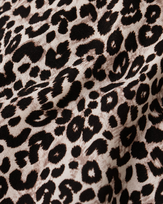 Falda Larga Animal Print Café – detalle de tela